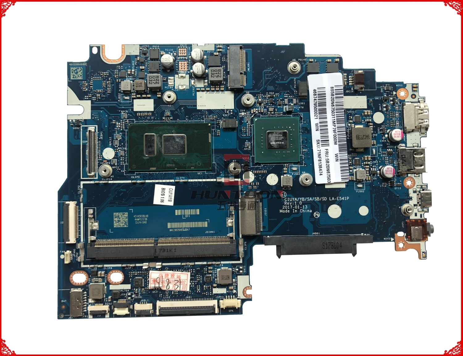 Новый CIUYA/YB/SA/SB/SD LA-E541P для lenovo Ideapad 320S-15IKB FRU системной платы: 5B20N67503 SR342 I5-7200U DDR4 2 Гб