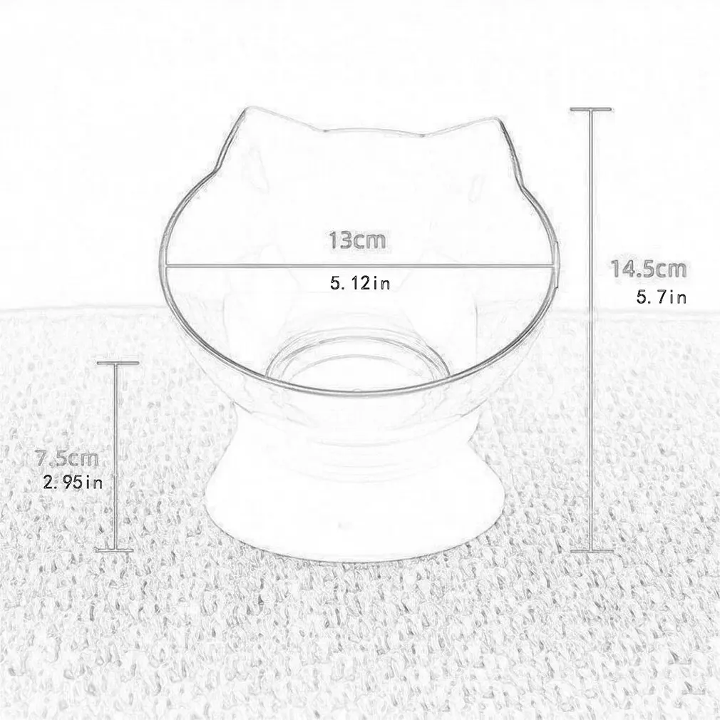 

15 Degree Basin Oblique Mouth Double Bowl Dog Bowl Pet Cat Dog Food Bowl Anti-vomiting Ortopedic Cat Bowl