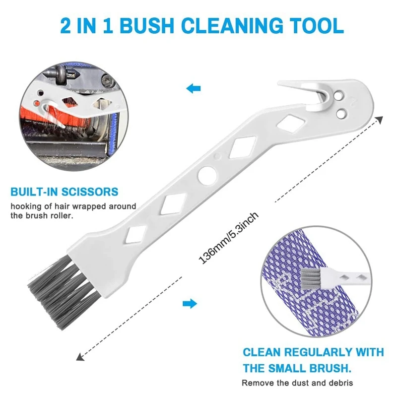 

Replacement Accessory Kit Washable Pre HEPA Filters and Brush Bar Replacement for Dyson V6 DC59 DC62 SV03 Vacuum Cleaner