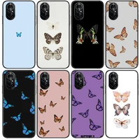 beautiful butterfly pattern clear phone case for huawei honor 20 10 9 8a 7 5t x pro lite 5g black etui coque hoesjes comic fas