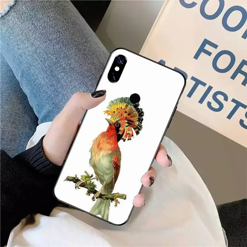 

Phone Case For Xiaomi Redmi Note 4 4x 5 6 7 8 pro S2 PLUS 6A PRO Flower Bird Parrot