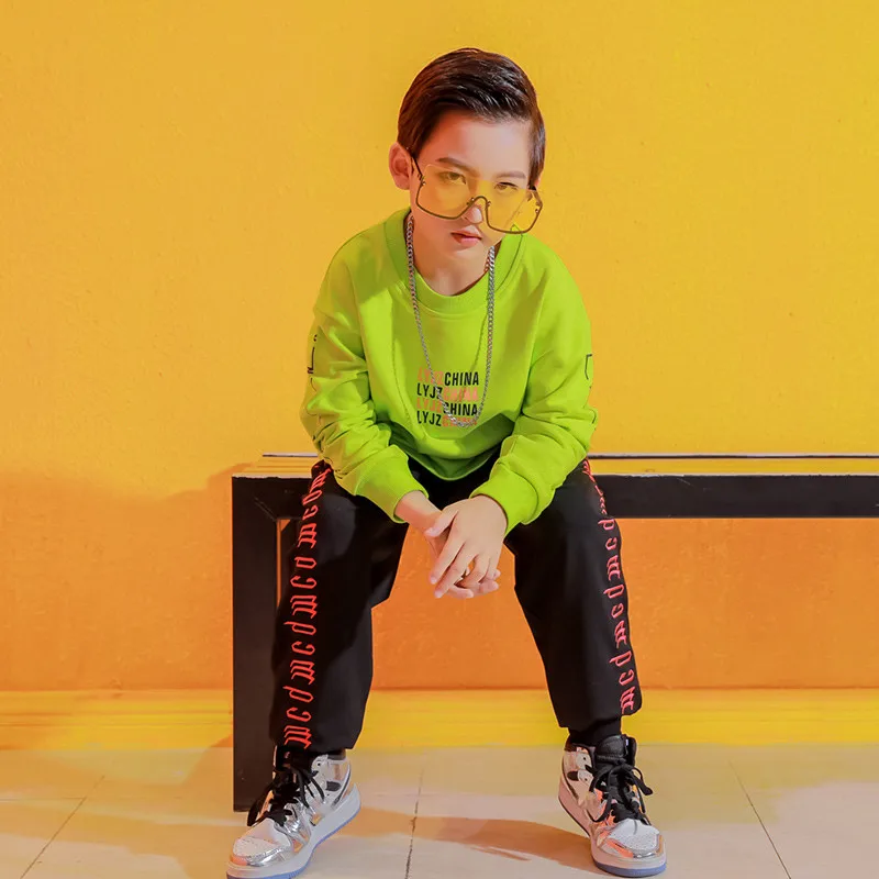 

Children'S Jazz Dance Costume Autumn Long-Sleeved Boys Hip-Hop Clothing Sports Wear Girls Catwalk Show Hiphop Costumes