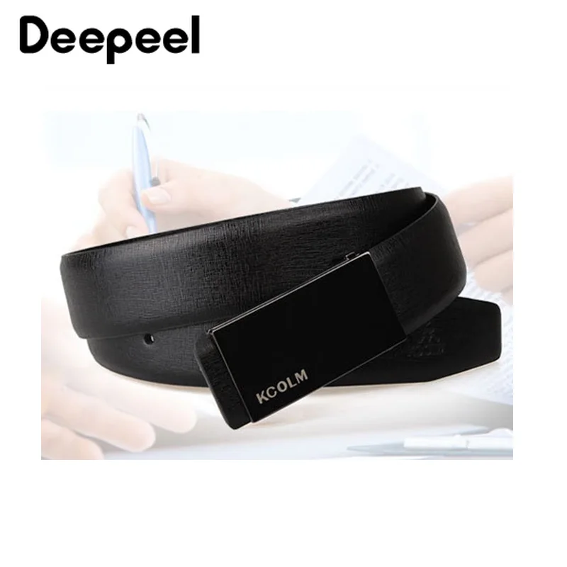Deepeel, 3,4 см* 105-125 см, натуральная кожа, гладкая Пряжка, Harajuku, ремень, роскошная Мода, Воловья кожа, деловой пояс для отдыха, YB248
