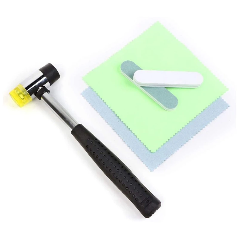 

13 Pcs Ring Mandrel Sizer Stick Finger Guage Hammer Wooden Ring Clamp Measuring LX9E