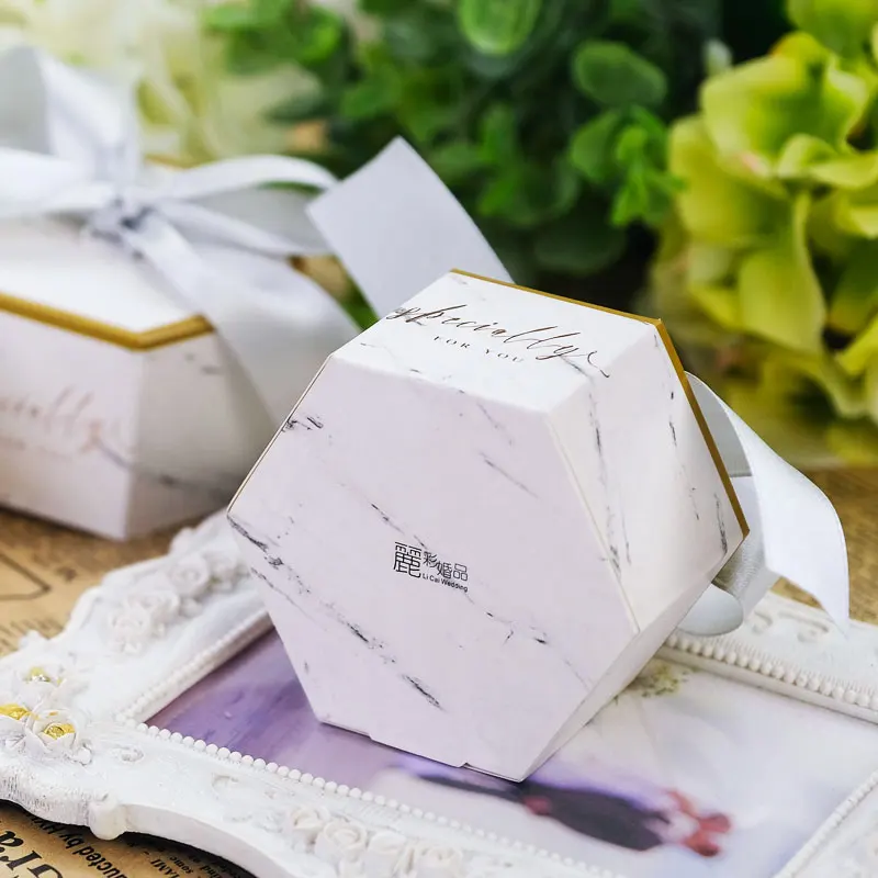 Новый Европейский мраморный Стиль Подарочная коробка Baby Shower День рождения