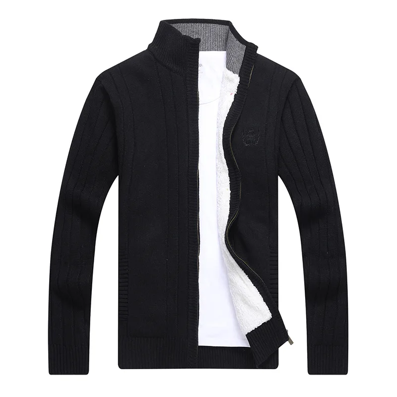 

Mens zipper fashion Sweater Slim Fit Jumpers Knitwear spring Autumn Cardigan winter Casual Thick warm Fashion Brand Clothing