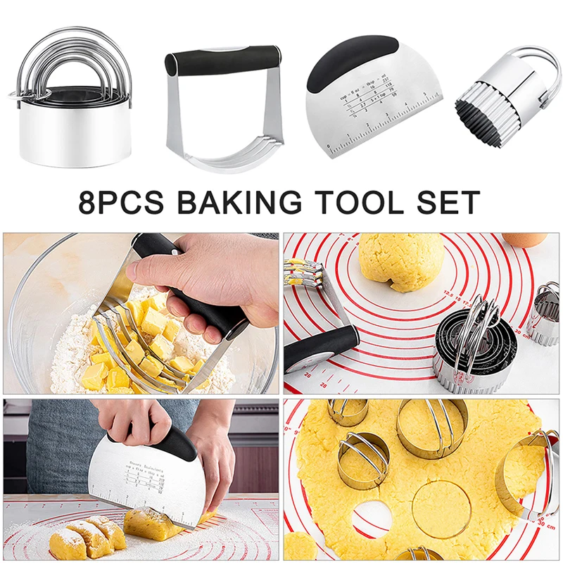 

Stainless Steel Pastry Scraper Egg Separator Dough Blender Biscuit Cutter Set for Bread Cookie Doughnut Pizza kitchen tools