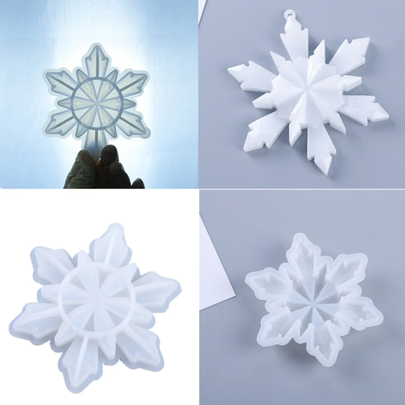 

Snowflake Pendants Casting Silicone Mould Crystal Epoxy Resin Mold DIY Crafts R3MC