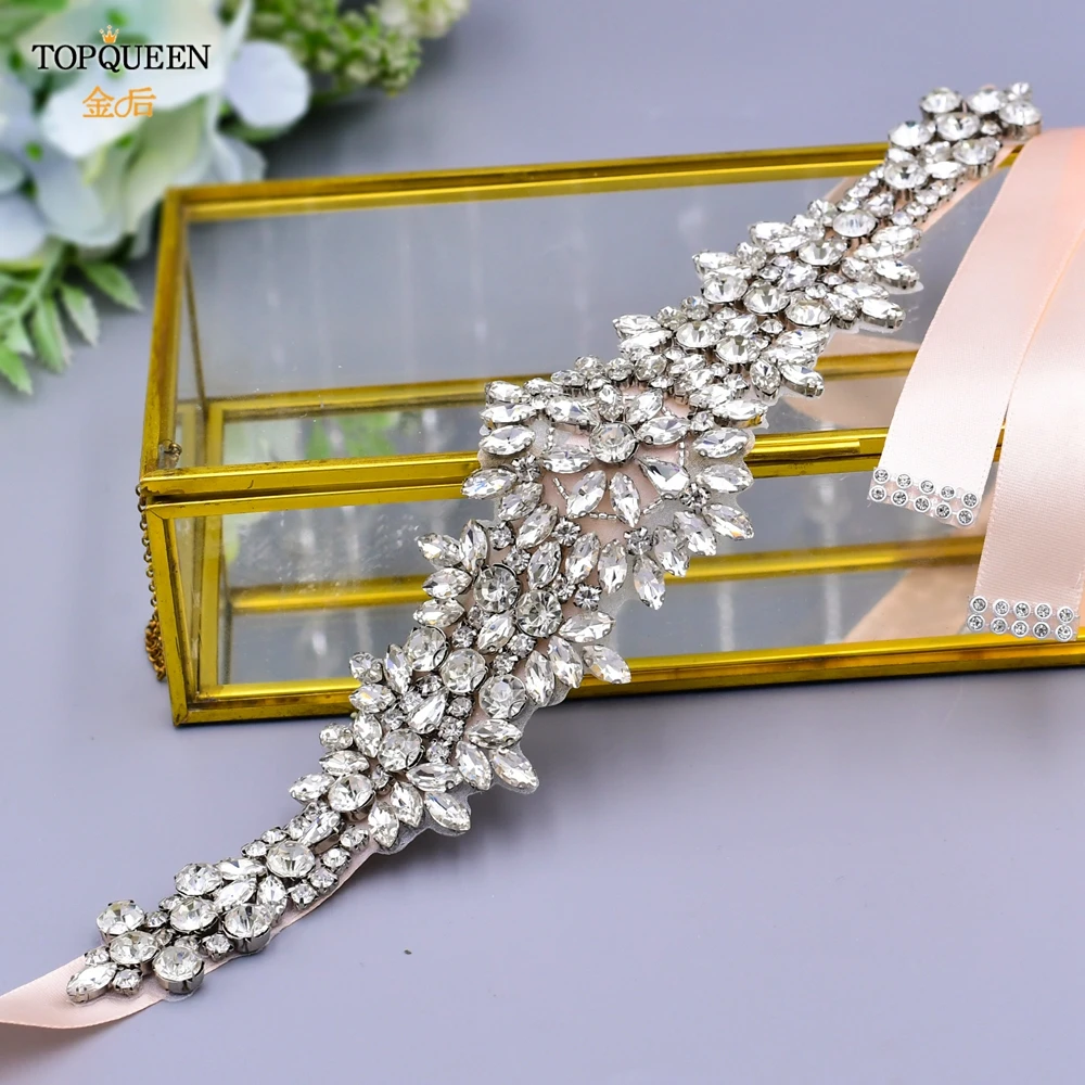 

TOPQUEEN S319 Sparkle Rhinestone Belts For Womens Dress Wedding Bridal Gowns Accessories Moroccan Woman Sash Clothes Appliques