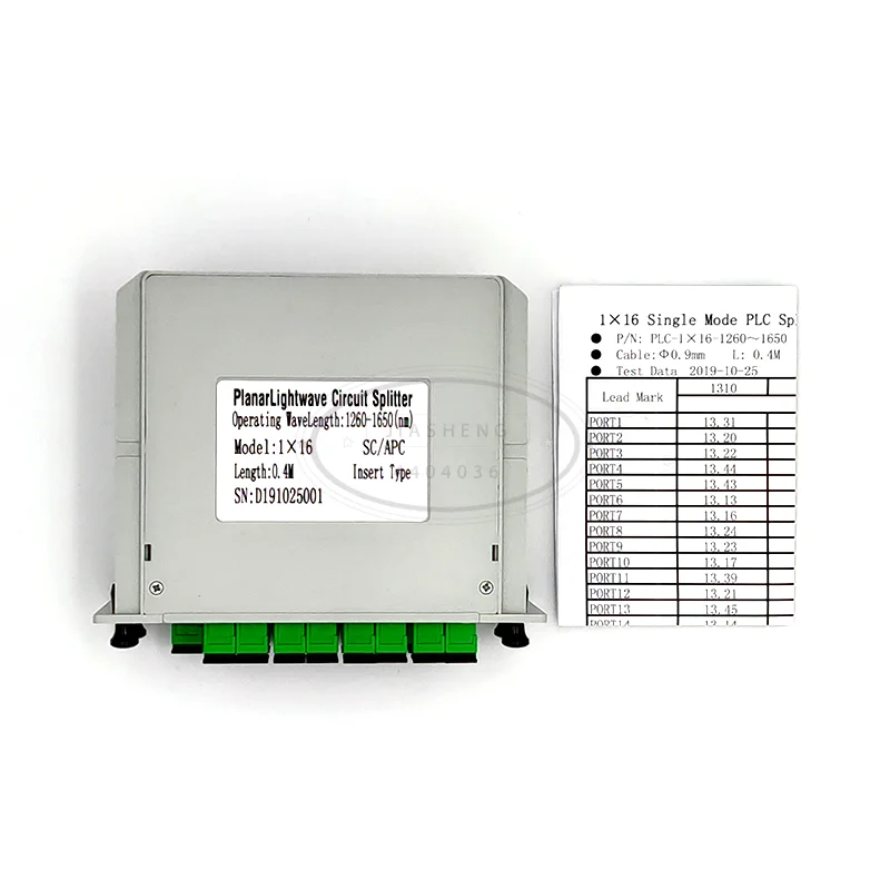 

1x16 LGX Box Cassette Card Inserting SC/APC PLC splitter Module 1:16 16 Ports Fiber Optical PLC Splitter