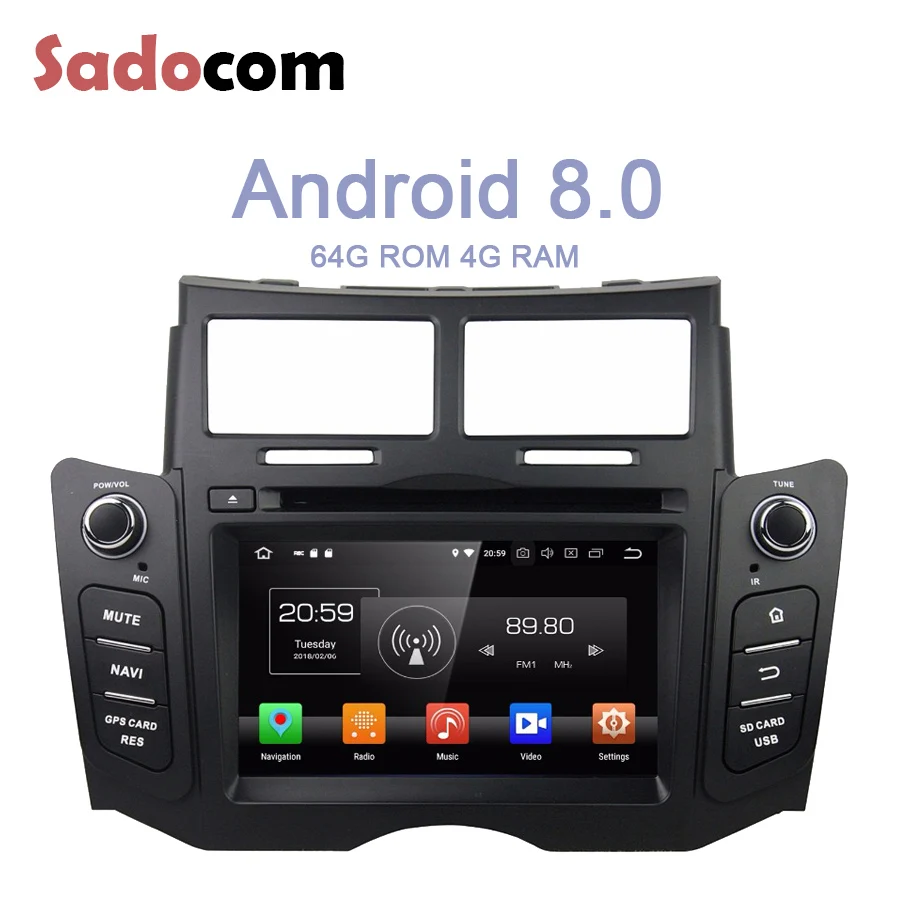 6 2 &quotAndroid 8 0 dvd плеер автомобиля для Toyota YARIS 2005 2010 2011 4 GB Оперативная память 64G