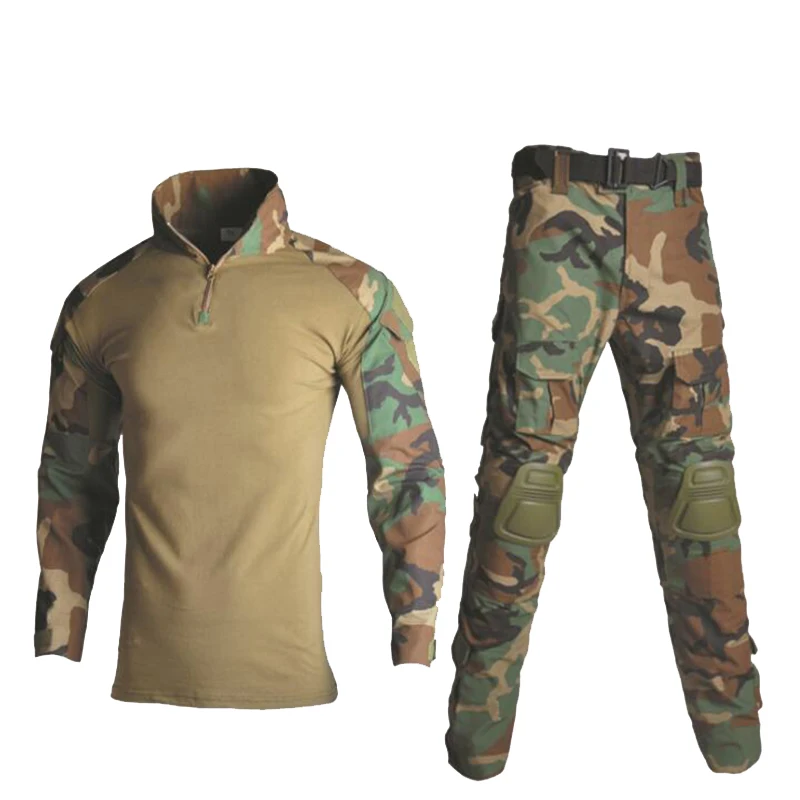 Tactical Camouflage Military Uniform Clothes Suit Men US Army Clothes Airsoft Military Combat Shirt + Cargo Pants Knee Pads military tactical army uniform with knee pads jacket pants suit clothing camouflage sets outdoor hunting combat airsoft uniform