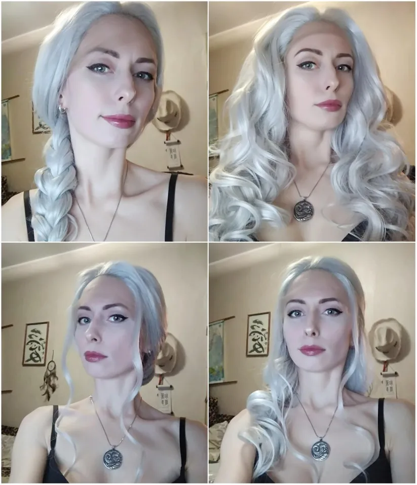 BeautyTown, ручная вязка, серый, белый, серебристый цвет, волнистые, стиль Camgirl, косплей, для женщин, повседневный макияж, вечерние, синтетические, на кружеве, передние парики