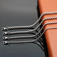 2345mm hot necklace for pendant stainless steel strong box chain for mens womens jewelry gifts