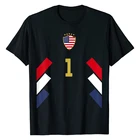 2021 Мужская хлопковая футболка, Летняя распродажа, США, футбол, Джерси, флаг США, футбольный номер 1, Повседневная футболка с принтом, высокое качество, футболка оверсайз