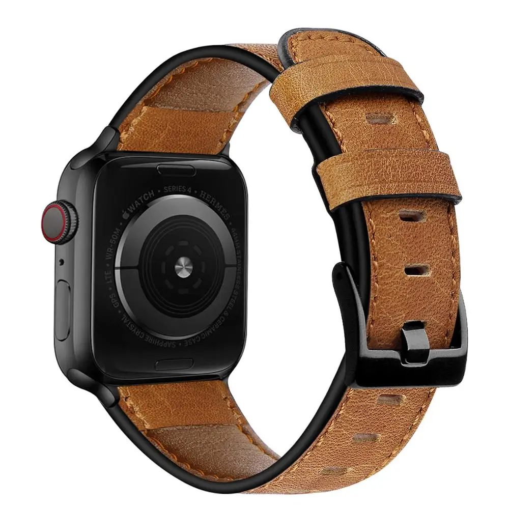 Браслет из натуральной кожи для Apple Watch серии 1/2/4/5 ремешок часов воловьей сменный