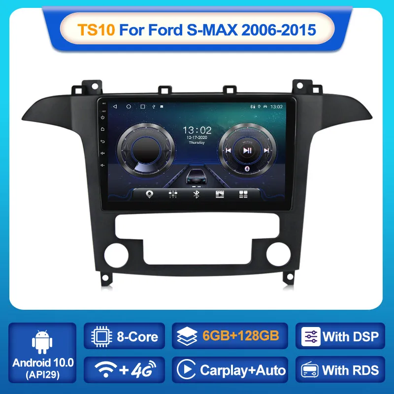 MEKEDE TS10 IPS автомобильный радиоприемник Android 10 авто стерео Мультимедиа для Ford S-Max S Max
