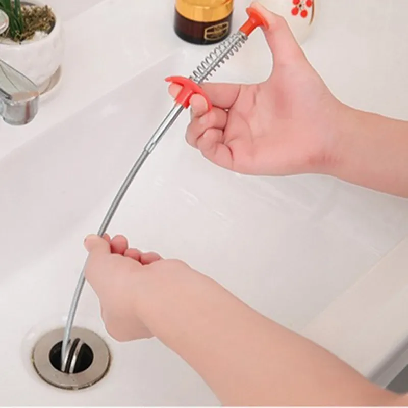 

Sink Drains Grabber Tool Flexible Long Reach Claw Pick Up Narrow Bend Curve Floor Drain Sewer Spring Grip Cleaner