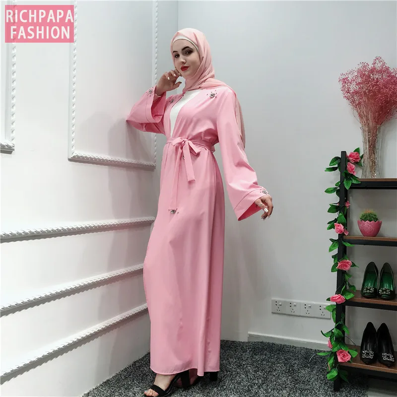 Рамадан кафтан открытая абайя кимоно мусульманское хиджаб платье Jilbab Caftan
