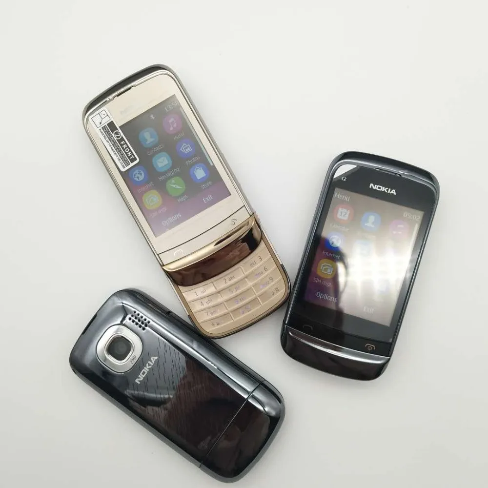 Nokia, C2-03, разблокирована, две sim-карты, 2,6 дюймов, 1020 МП, Bluetooth, FM радио, Java, мобильный телефон, мАч, battey