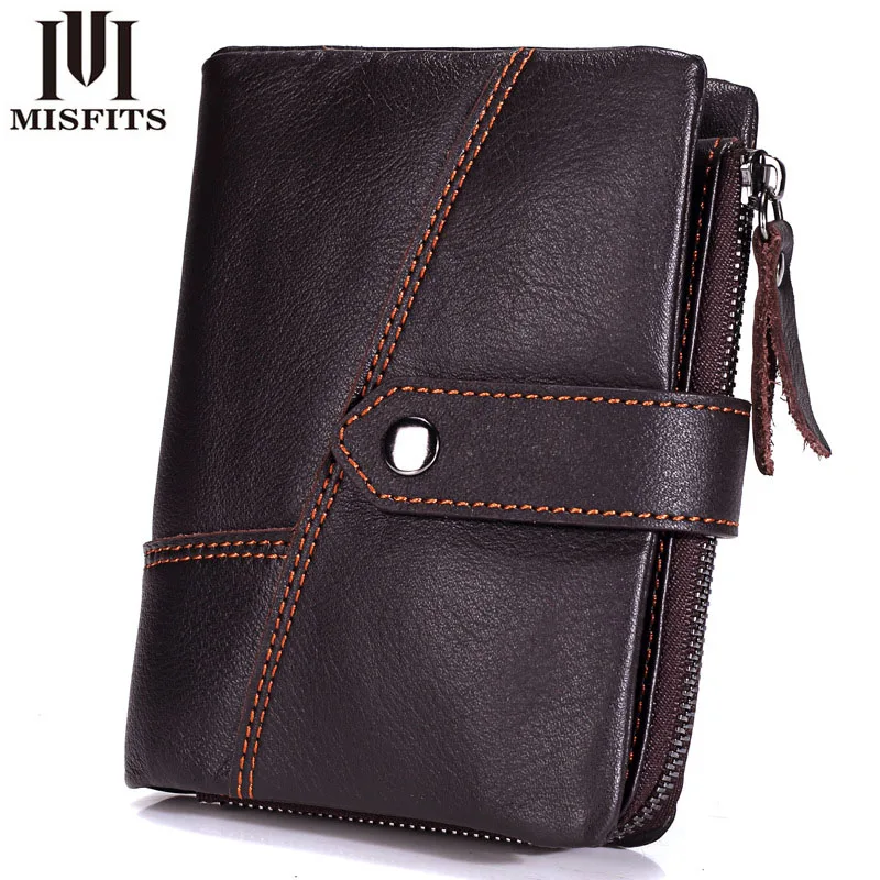 Новый Одежда высшего качества из натуральной кожи Для мужчин кошелек от