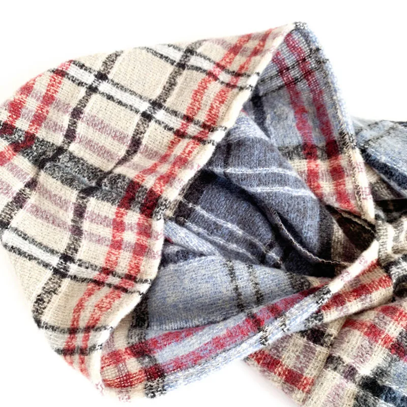 Autumn and Winter Fashion Luxury Women Cashmere Scarf Cloak Brand Designer Warm Plaid Hooded Shawl Pashmina Lady Wrap | Аксессуары для