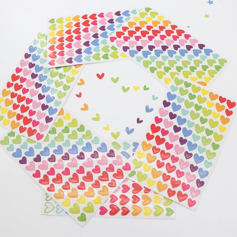 6 шт./упак. любящее сердце с пентаграммой в горошек Стикеры Скрапбукинг DIY Бумага