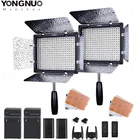 Светодиодная лампа YONGNUO YN300 III для видеосъемки с дистанционным управлением, 2 шт., 3200-5500K5500K + 2 аккумулятора в комплекте для Canon, Nikon
