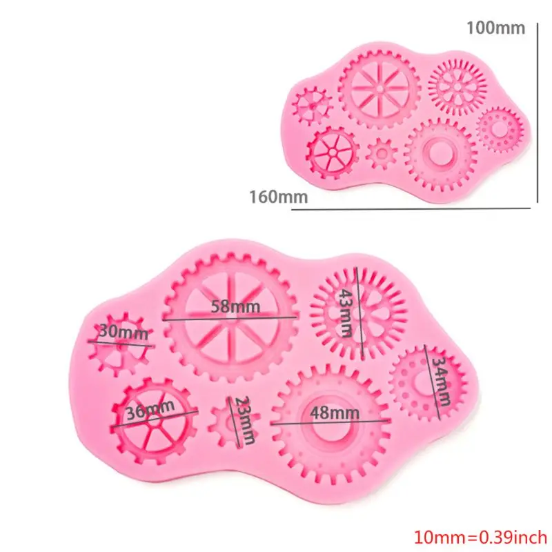 Vintage Clock Silicone Molds Steampunk Gear Baby Birthday Fondant Cake Decoratin