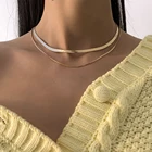 Многослойное винтажное ожерелье-чокер со змеиной цепью до ключиц, ювелирное изделие в стиле стимпанк, металлическая простой золотистый, ожерелье 2021
