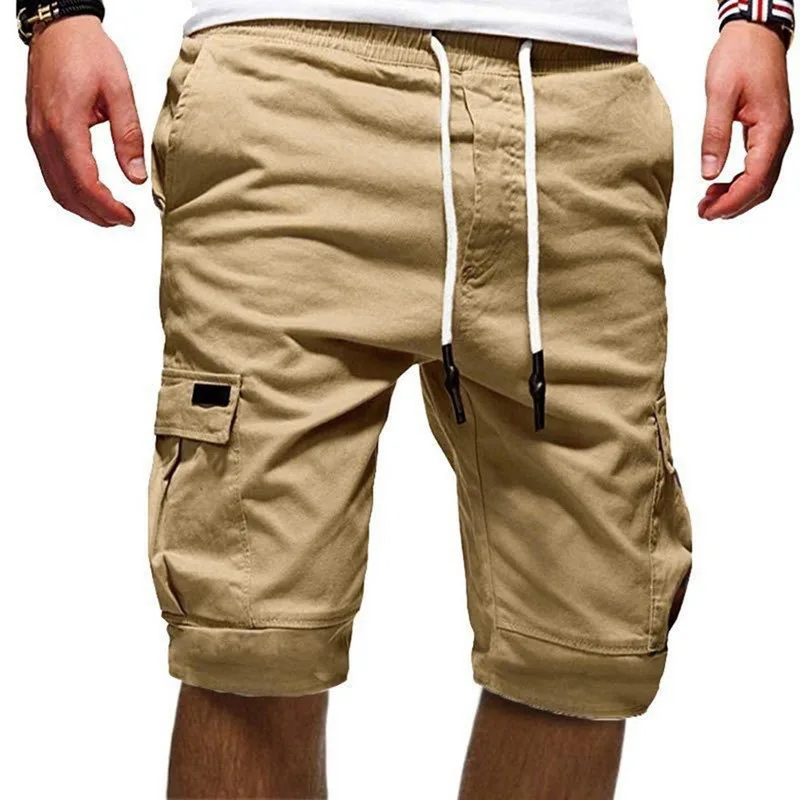 2021 New Mens Shorts Fitness Casual Drawstring Short Pants High Quality Shorts Men's Multi-pocket Sports Shorts