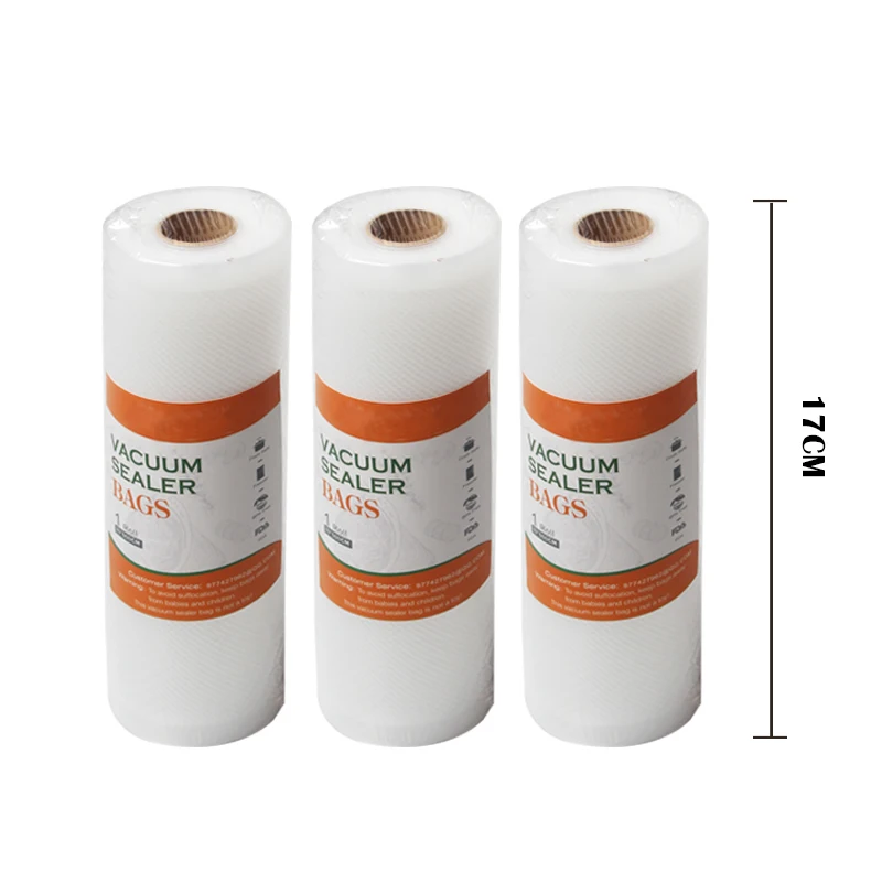 17X500CM 3ROLL Вакуумные пакеты для пищевых продуктов, вакуумный упаковщик, пищевая свежесть, длительное хранение, 12+ 17+ 15+ 20+ 25+ 28 см* 500 см, рулоны/партия, пакеты для вакуумного упаковщика - Цвет: 17X500CM 3ROLL