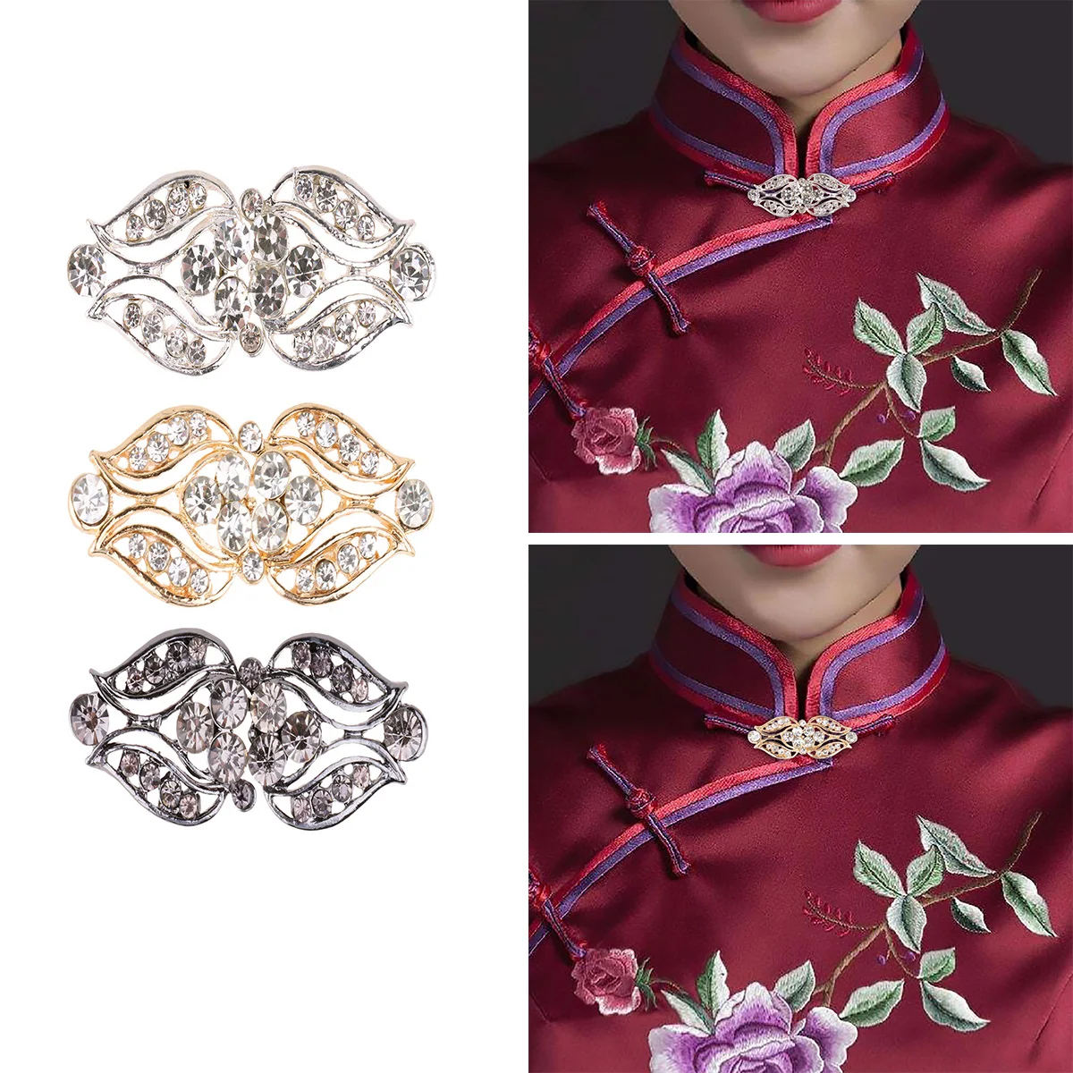 3 пары винтажных зажимов для кардигана плащ с кристаллами застежка плаща