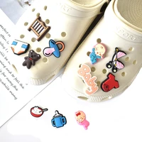 cute 1pcs baby products shoe charms accessories cartoon nipplediapers garden shoe decoration for croc jibz kids party x mas