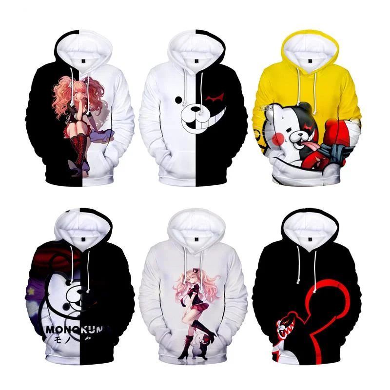 

Anime Danganronpa Monokuma Cosplay Dangan Ronpa Hoodie Sweatshirt Grils Junko Enoshima Tops Women Pullovers Hoody Hoodies Outfit