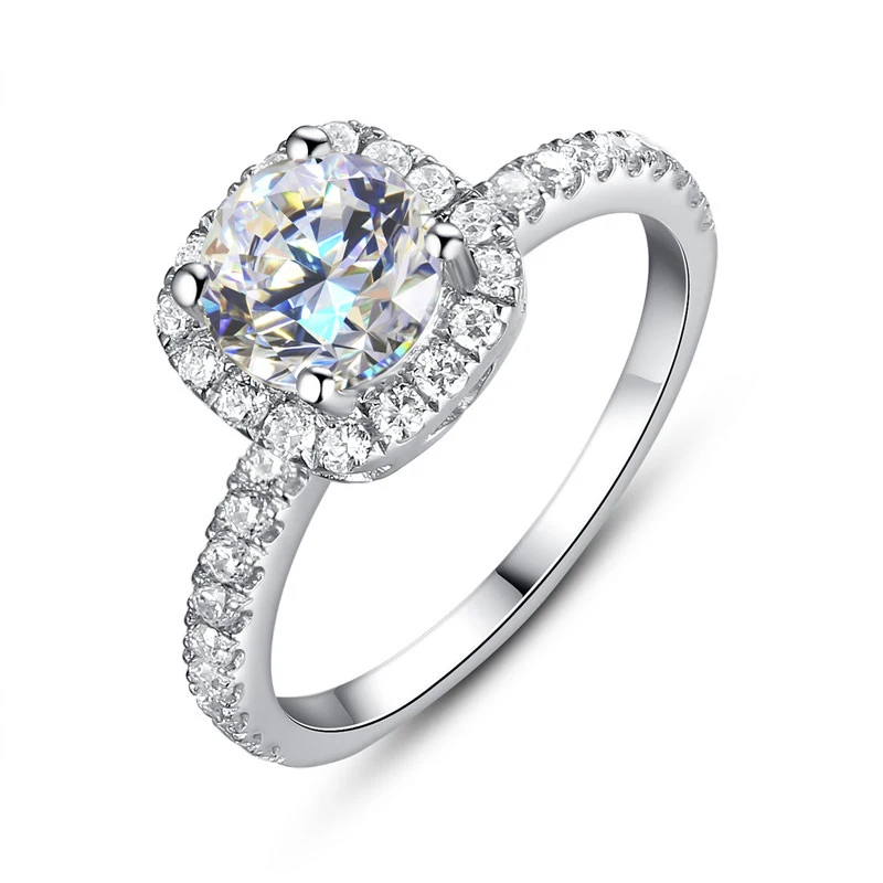

MLKENLY 1 карат большой муассанит обручальное кольцо бриллиантовое серебро отличная огранка бриллиант очень Сверкающее кольцо с мусанитом