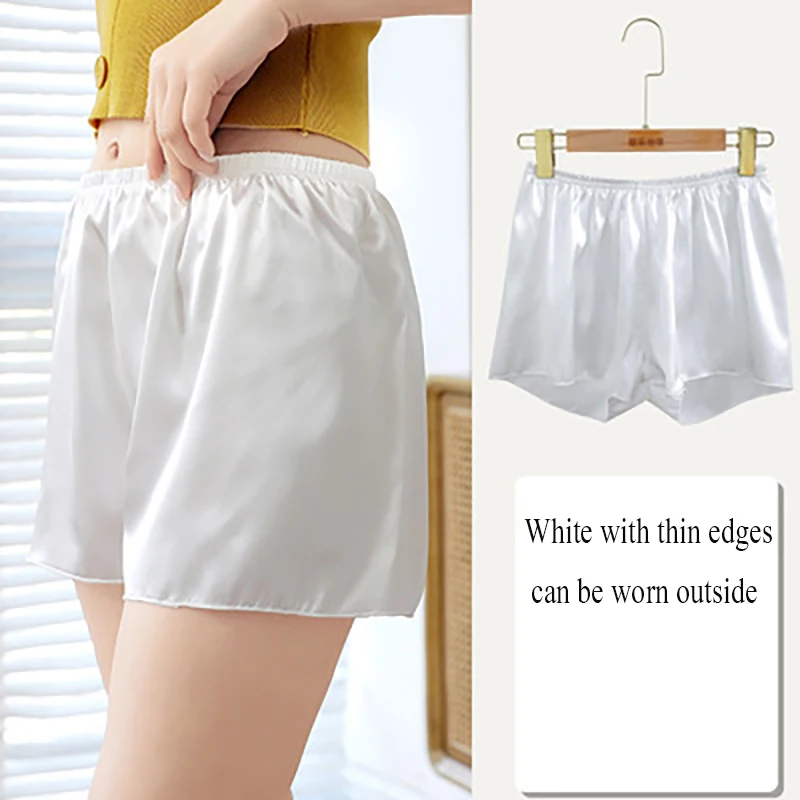 

2021 new summer lace ice silk seamless anti-exhaust safety pants women's seamless shorts solid color can be worn outsid