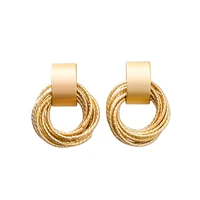 fashion gold color metal knot twist geometric earrings for women statement jewelry accessories fashion women earrings 2021