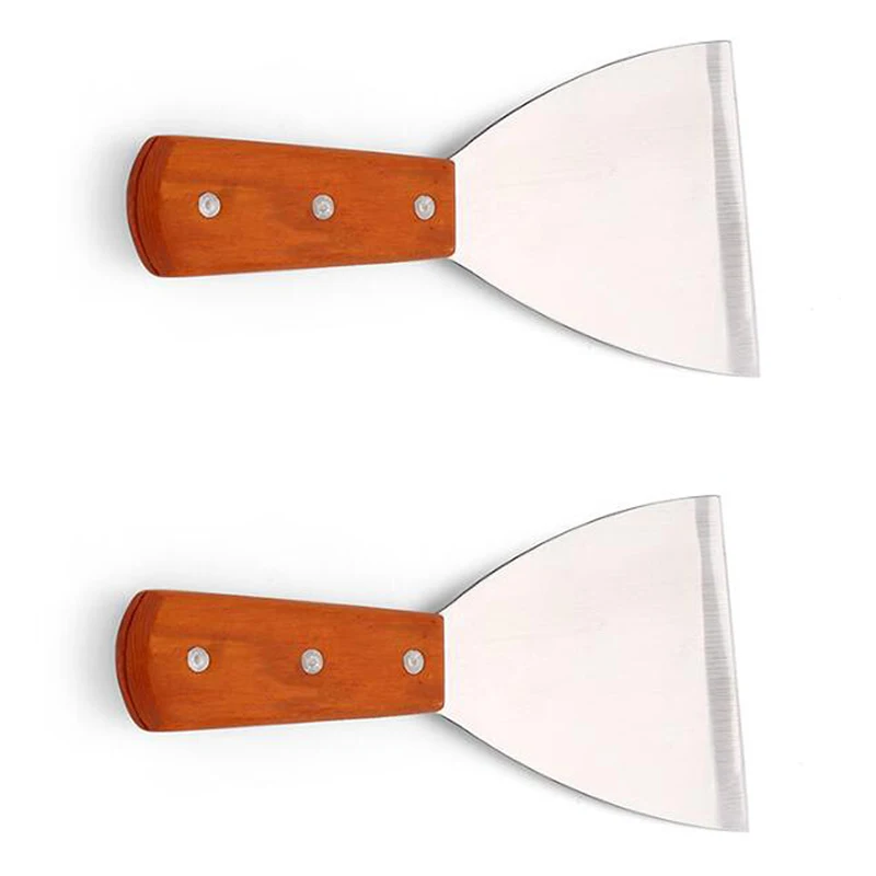 2 шт. гриль из нержавеющей стали шпатель скребок Закусочная плоское прямое лезвие