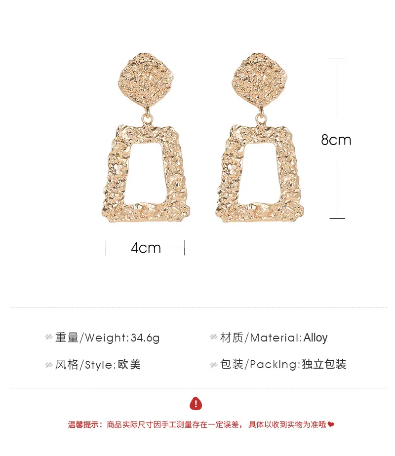 ZYZQ винтажные геометрические женские серьги элегантные трапециевидные в стиле