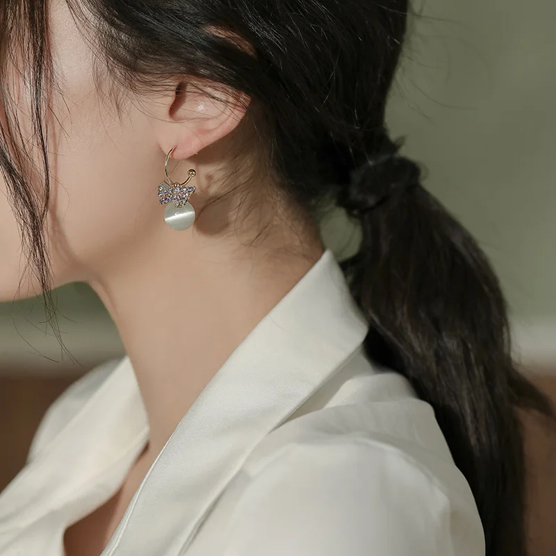 

Delicate Bow Ball Drop Opal Earrings 2020 New Jewelry Korean Style Brincos Femme Gifts