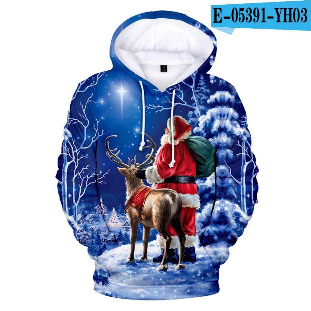 

Novel and cool 3D Santa Claus men's women's Hoodie Christmas boys and girls children's lovely Hoodie fashion long sleeve Hoodie