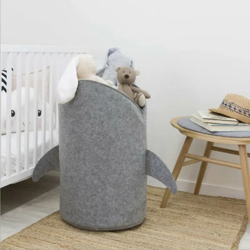 1 шт. милая детская складная корзина для белья в форме акулы хранения игрушек