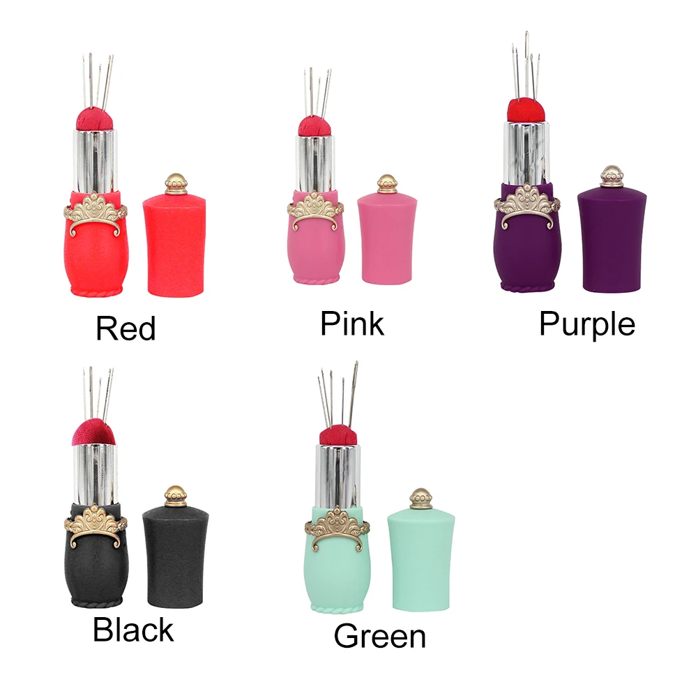 Storage Home Accessories Lipstick Shaped DIY Craft Knitting Tool Mending Rotatable Sewing Needle Holder Pin Cushion Handmade | Дом и сад