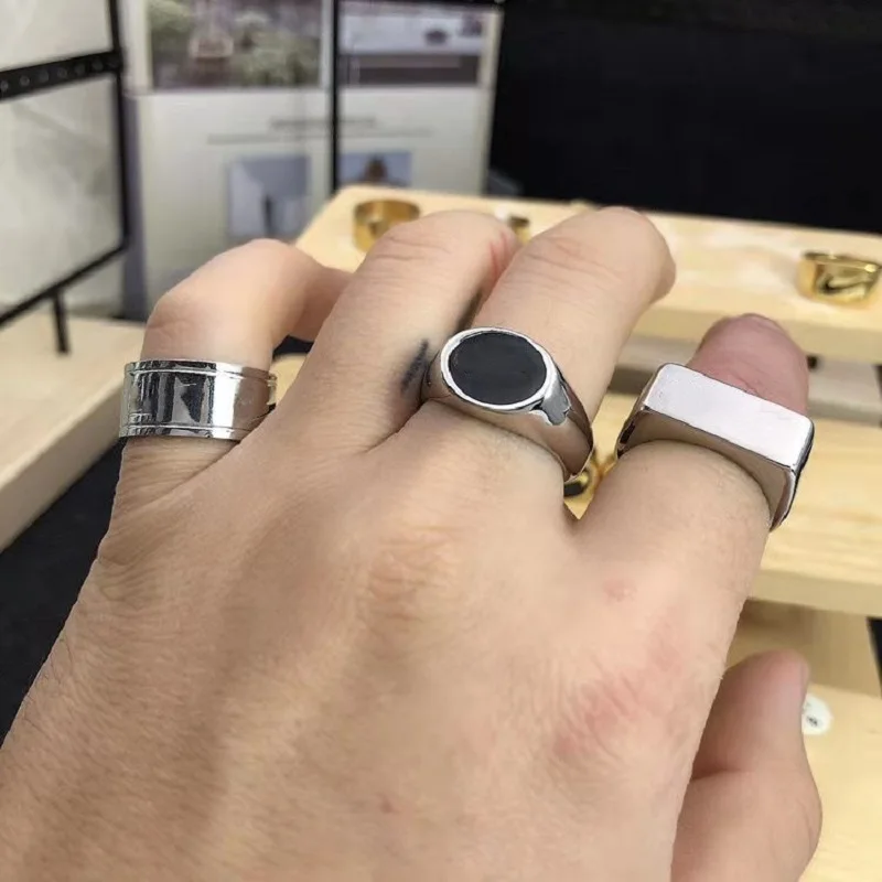 Новое кольцо в стиле хип хоп с логотипом крючка из меди и титановой стали