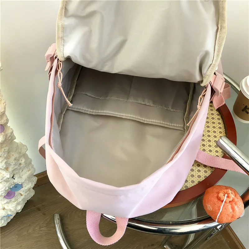 

JOYPESSIE Kawaii Backpack Women Cotton Bookbag for Teenager Girl School Bag Cute Student Mochila Female Shoulder Travel Rucksack