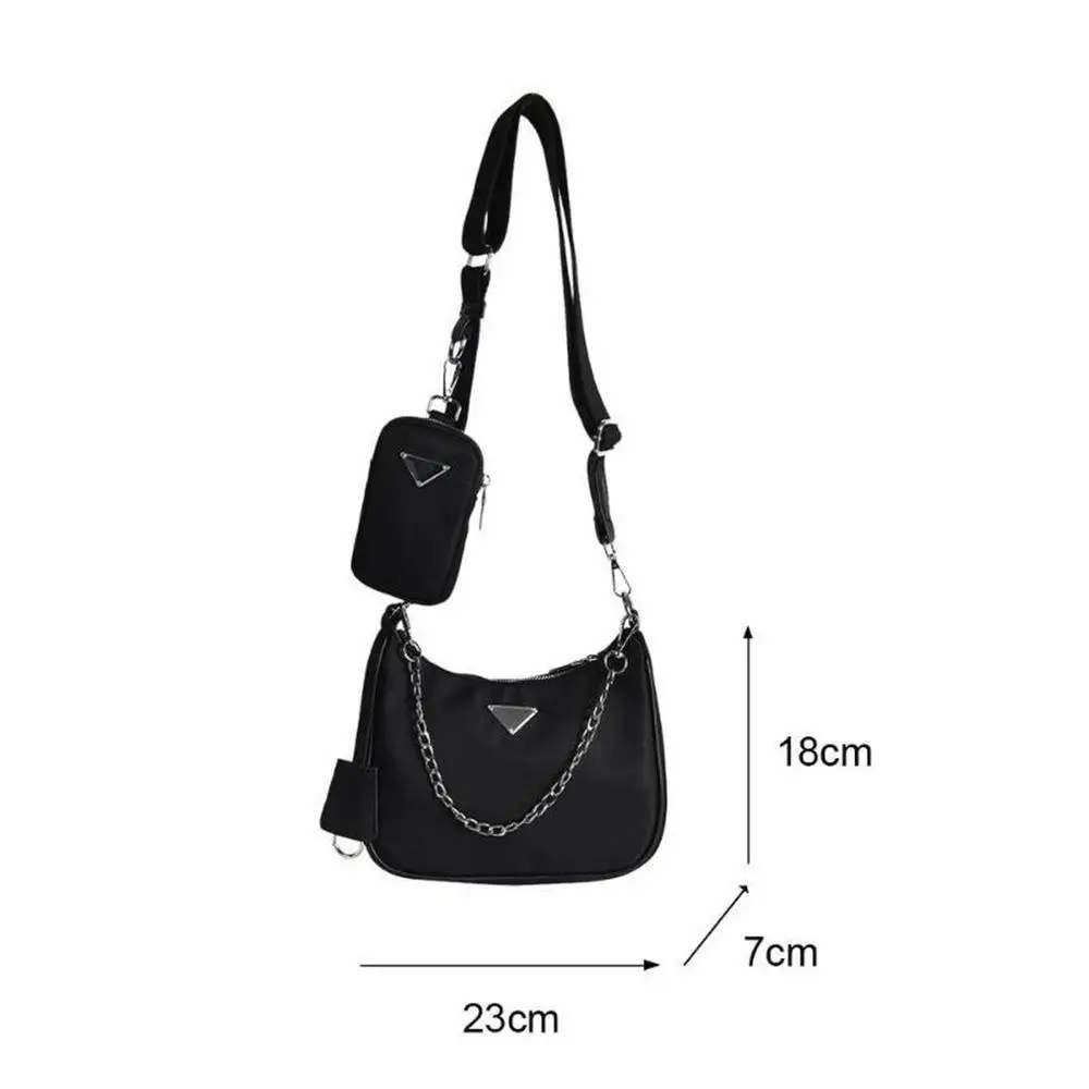 

Retro Baguette Bag For Women Trendy Vintage Nylon Handbag Female Small Subaxillary Bags Oxford Shoulder Crossbody Card Bag Set