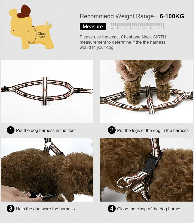 Светоотражающая нейлоновая шлейка для собак аксессуары домашних животных с