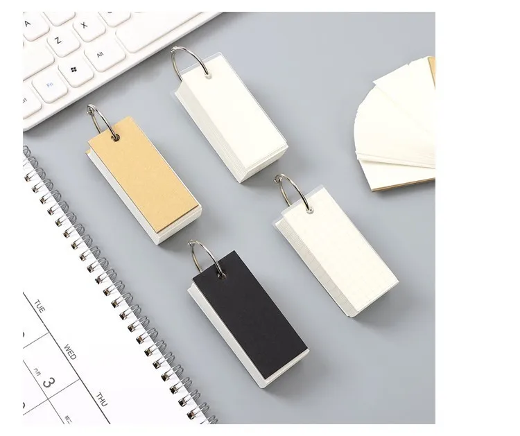 1PC Mini Loose-leaf Notebook Cute Ring Buckle Environmental word book Card Tearable Notepads kawaii memo pad No stickiness