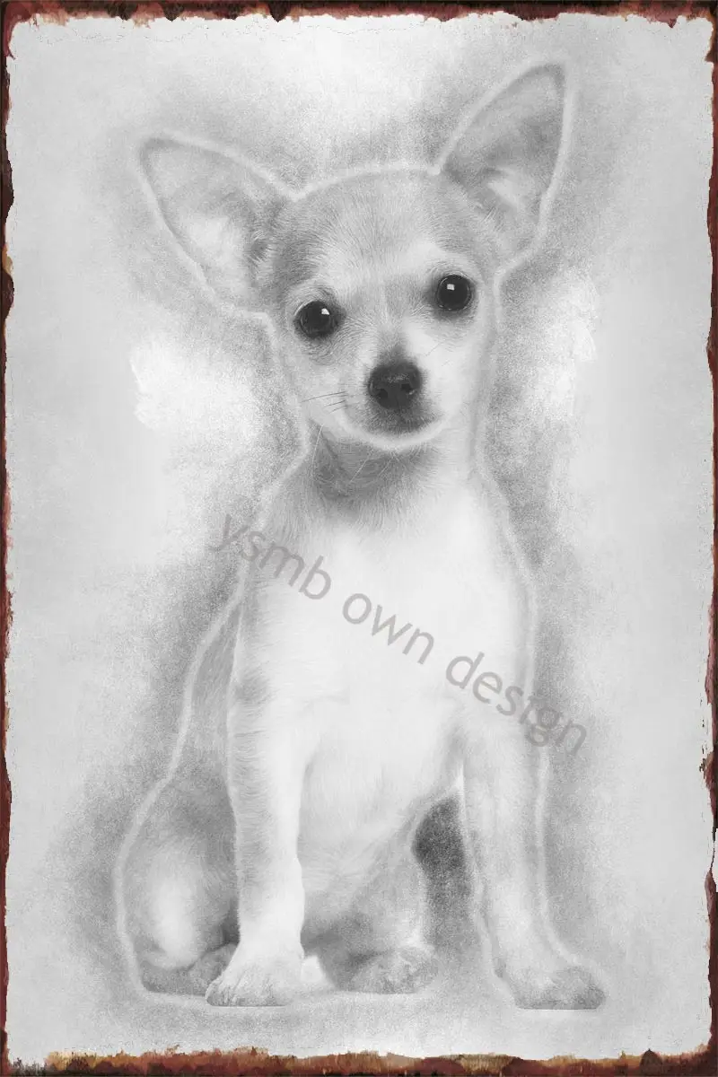 

Жестяная ретро-табличка для щенка чихуахуа 3 месяца о, винтажная металлическая вывеска, Оловянная табличка, Настенный декор для художествен...